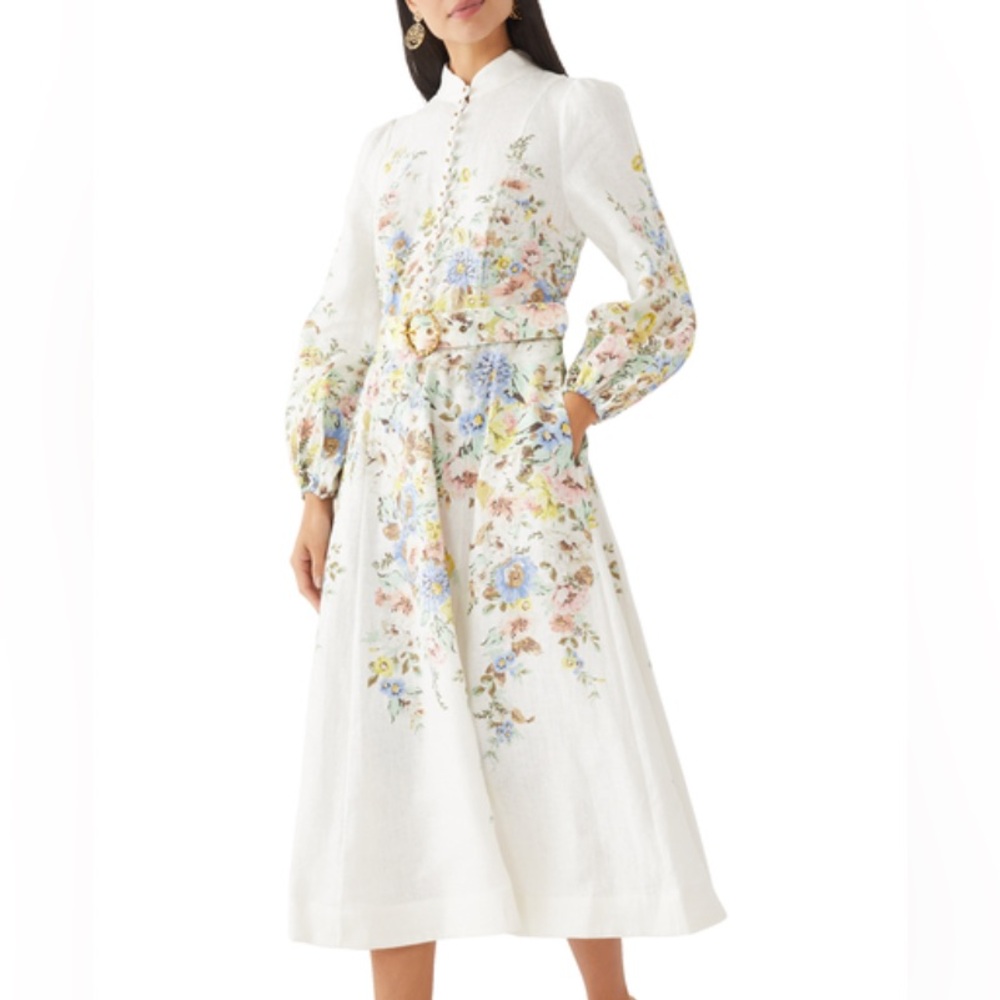 Zimmermann Matchmaker White Floral Long Sleeve Dress